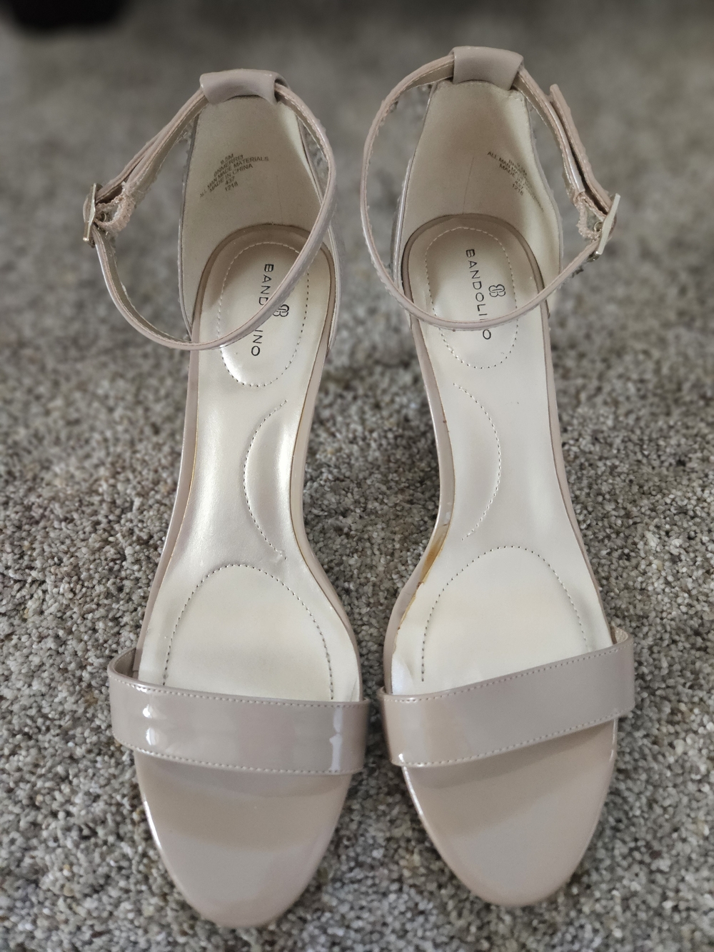 Bandolino Nude Patent Ankle-Strap Sandals